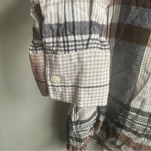Soft Surroundings Plaid Collared Button-Up Shirt Size Medium - Picture 10 of 14